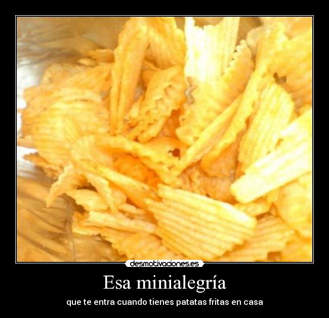 Esa minialegría - que te entra cuando tienes patatas fritas en casa