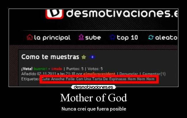Mother of God - Nunca crei que fuera posible