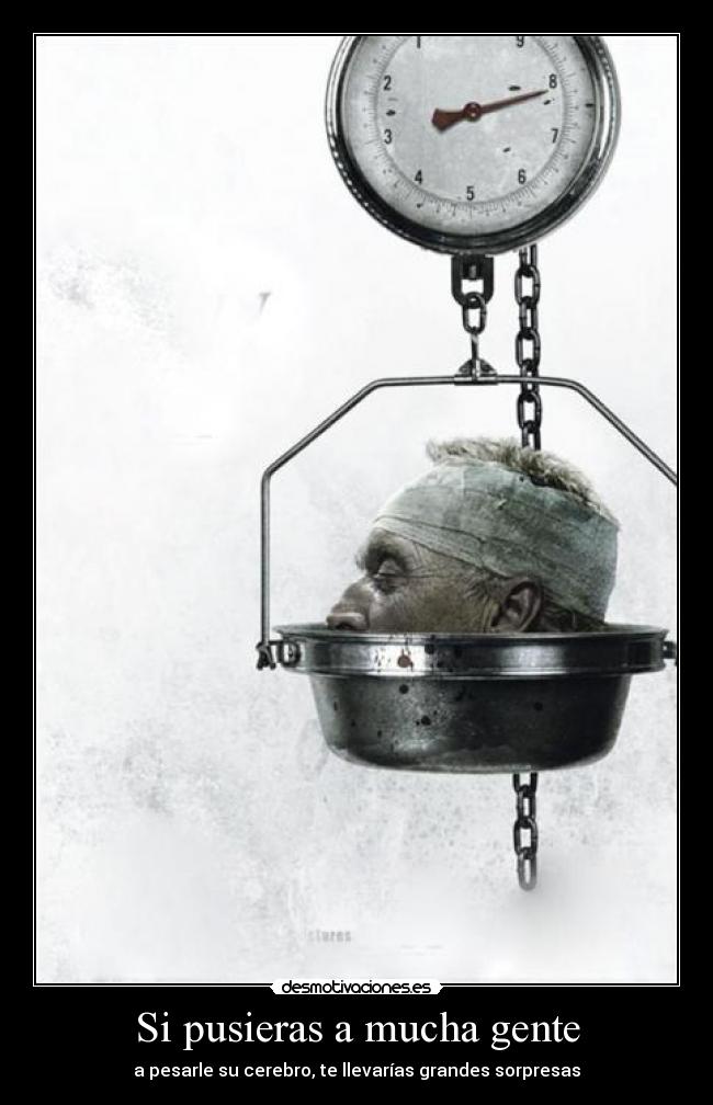 Si pusieras a mucha gente - a pesarle su cerebro, te llevarías grandes sorpresas