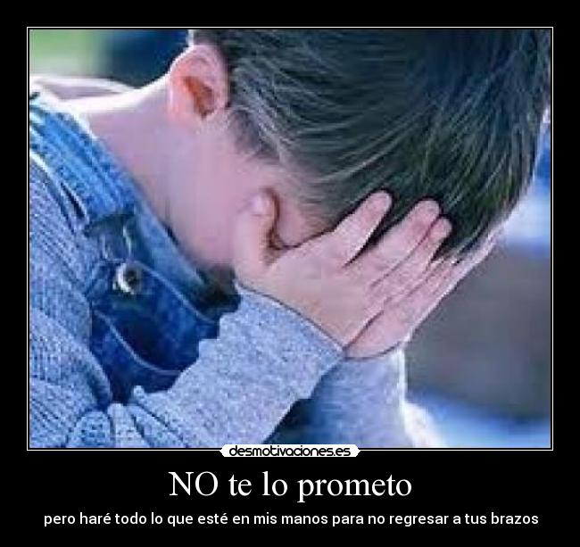NO te lo prometo - pero haré todo lo que esté en mis manos para no regresar a tus brazos