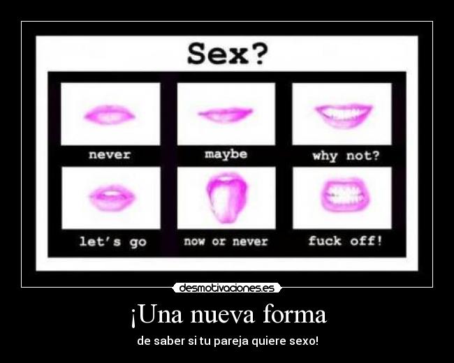 ¡Una nueva forma - de saber si tu pareja quiere sexo!