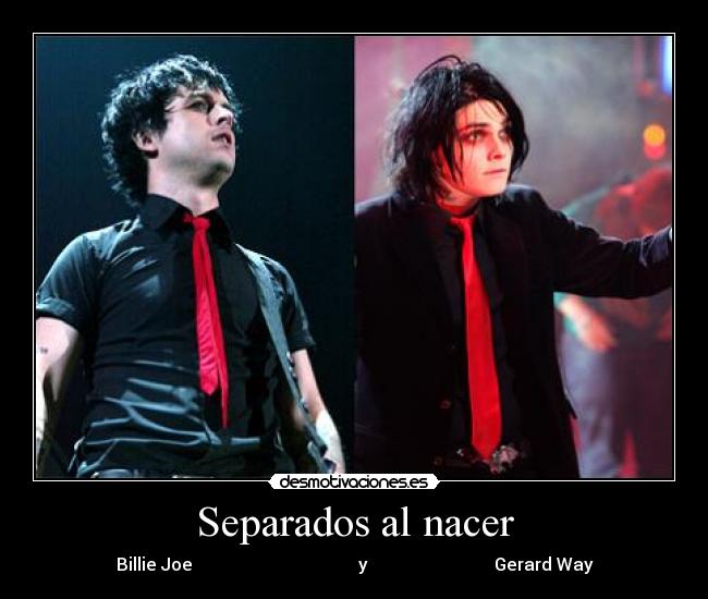 carteles billiejoe gerardway separados gemelos mrbrightside desmotivaciones