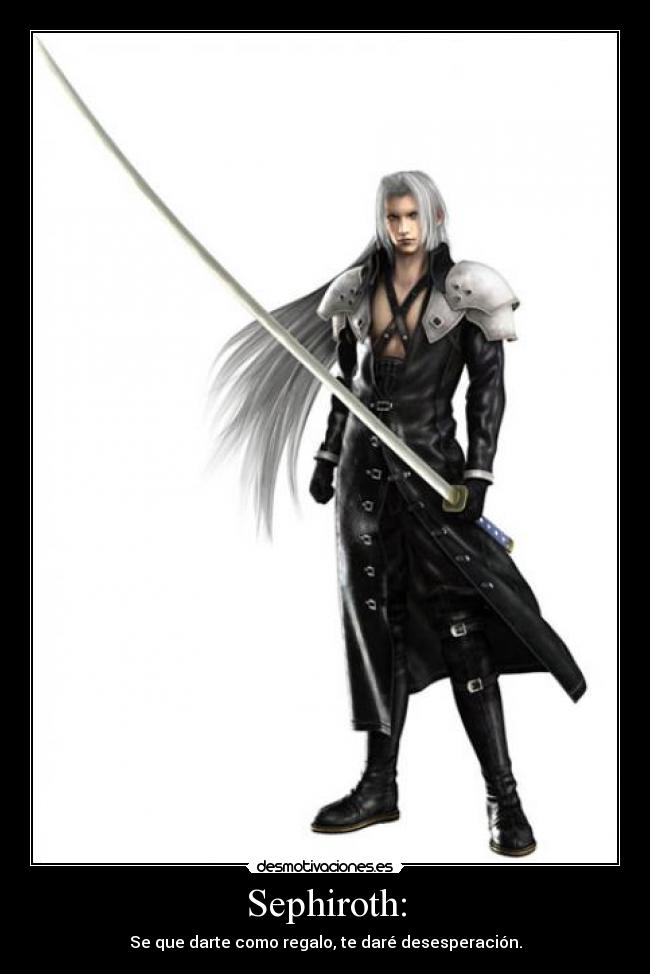 carteles sephiroth regalo final fantasy villano desmotivaciones