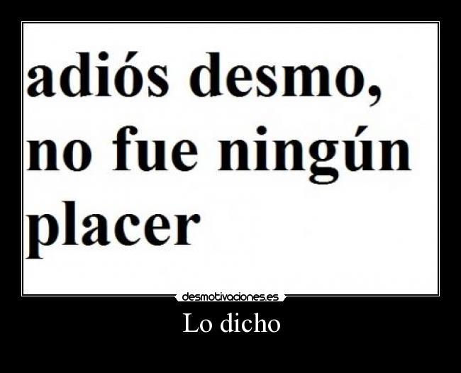 Lo dicho - 