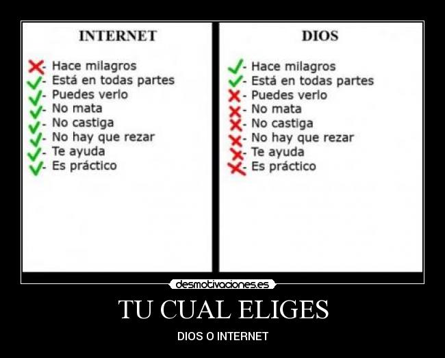 TU CUAL ELIGES - DIOS O INTERNET