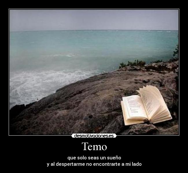 Temo - que solo seas un sueño
y al despertarme no encontrarte a mi lado