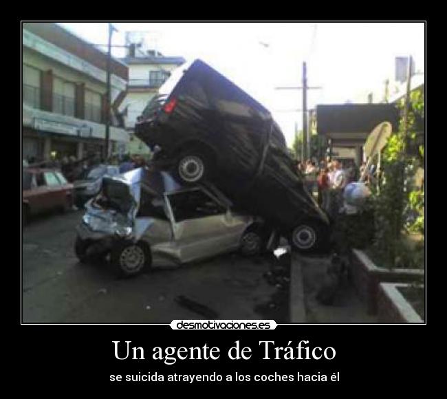 Un agente de Tráfico - se suicida atrayendo a los coches hacia él