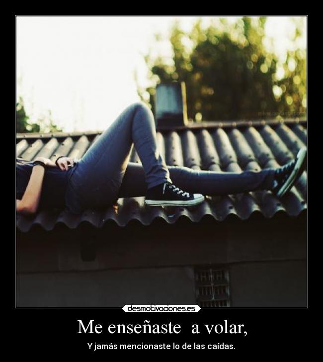Me enseñaste a volar, - Y jamás mencionaste lo de las caídas.