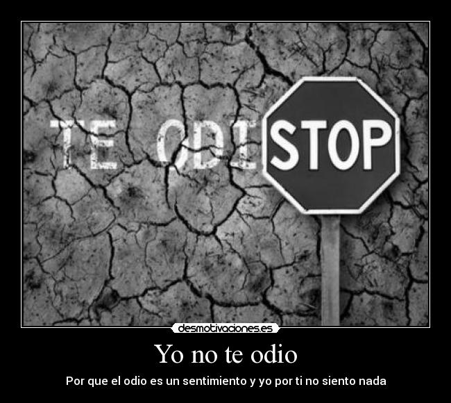Yo no te odio - Por que el odio es un sentimiento y yo por ti no siento nada