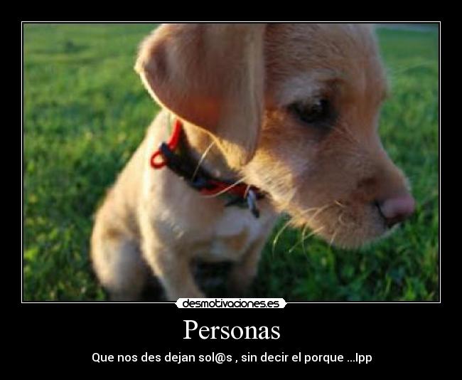 Personas - Que nos des dejan sol@s , sin decir el porque ...Ipp