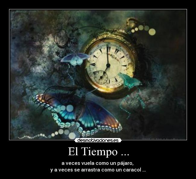 El Tiempo ... - a veces vuela como un pájaro,
y a veces se arrastra como un caracol ...