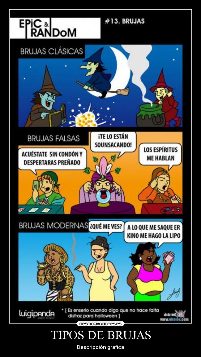 TIPOS DE BRUJAS - Descripción grafica