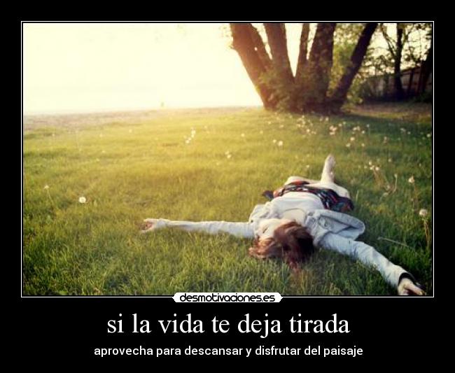 si la vida te deja tirada - aprovecha para descansar y disfrutar del paisaje