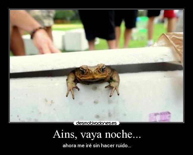 Ains, vaya noche... - ahora me iré sin hacer ruido...