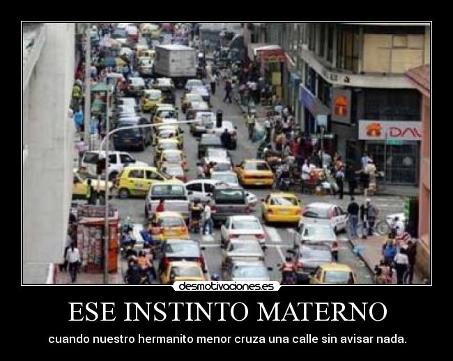 ESE INSTINTO MATERNO - cuando nuestro hermanito menor cruza una calle sin avisar nada.
