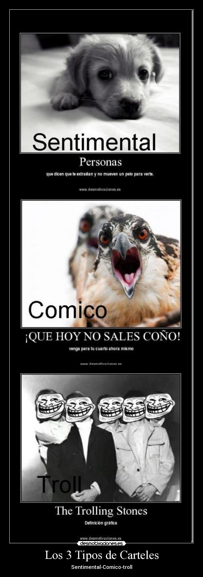 Los 3 Tipos de Carteles - Sentimental-Comico-troll