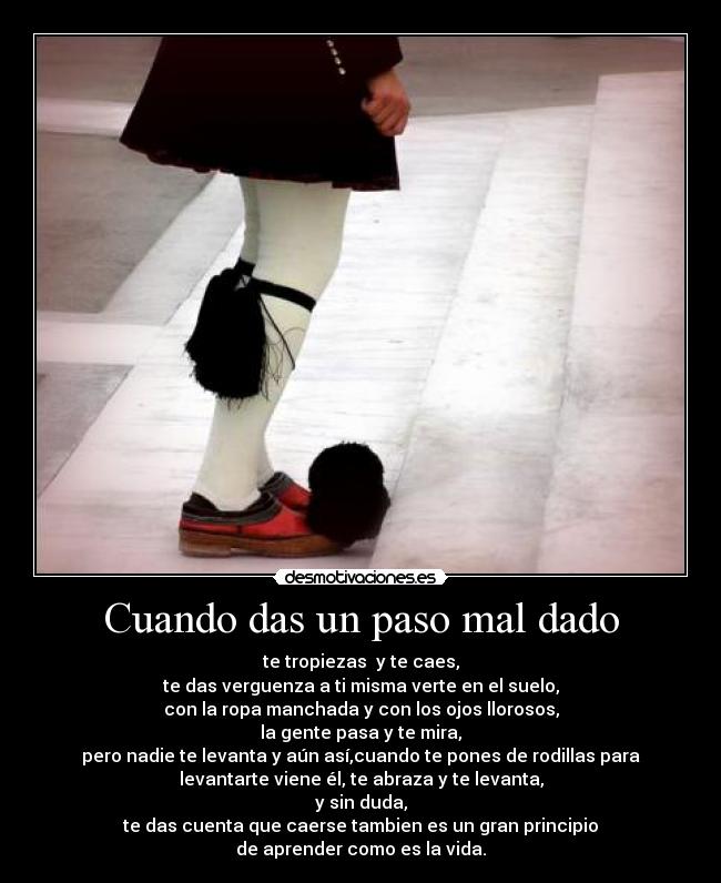 carteles caer tropezar vida aprender amor desmotivaciones