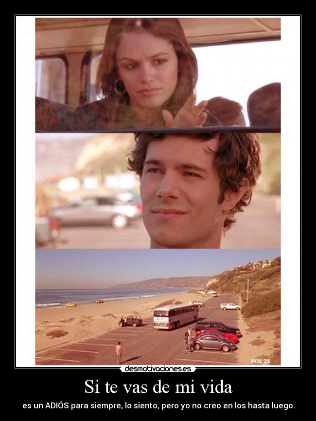 Si te vas de mi vida - es un ADIÓS para siempre, lo siento, pero yo no creo en los hasta luego.