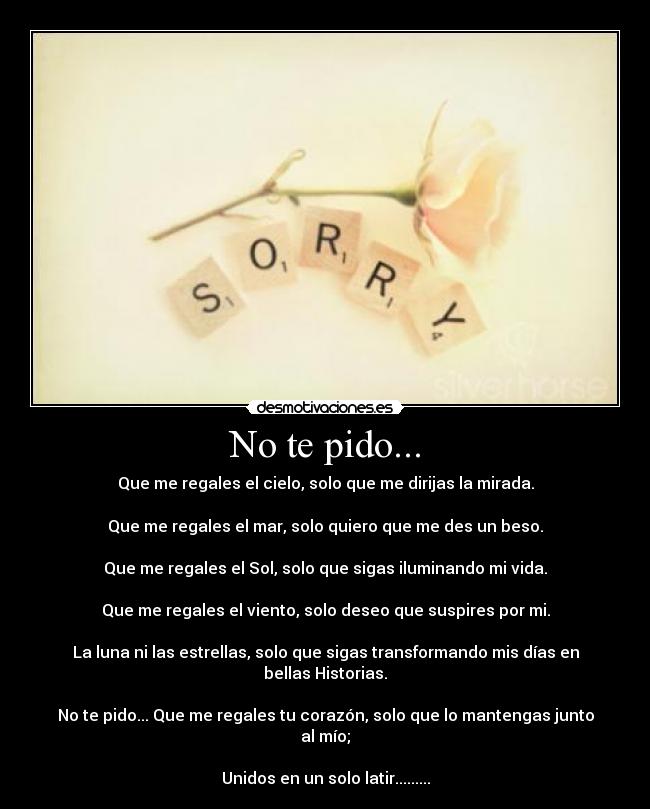 carteles solo pido que estemos juntos siempre desmotivaciones
