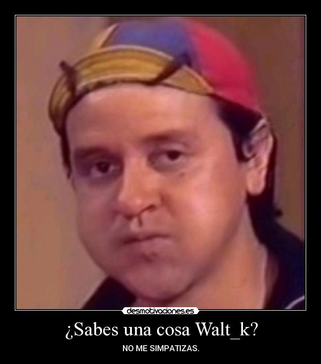 ¿Sabes una cosa Walt_k? - 