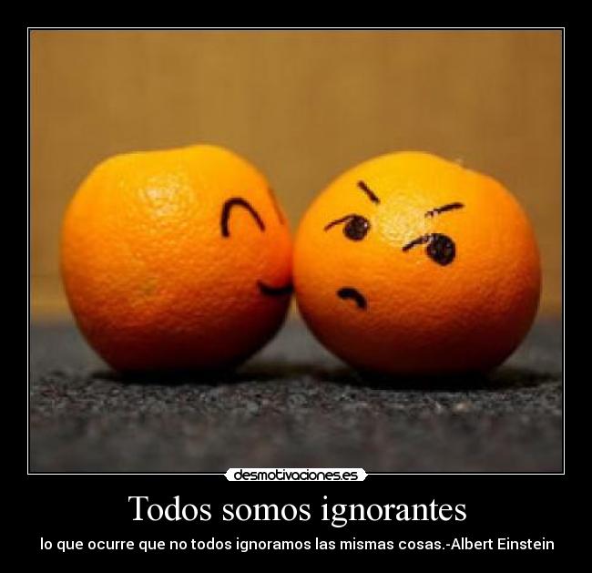 Todos somos ignorantes - lo que ocurre que no todos ignoramos las mismas cosas.-Albert Einstein