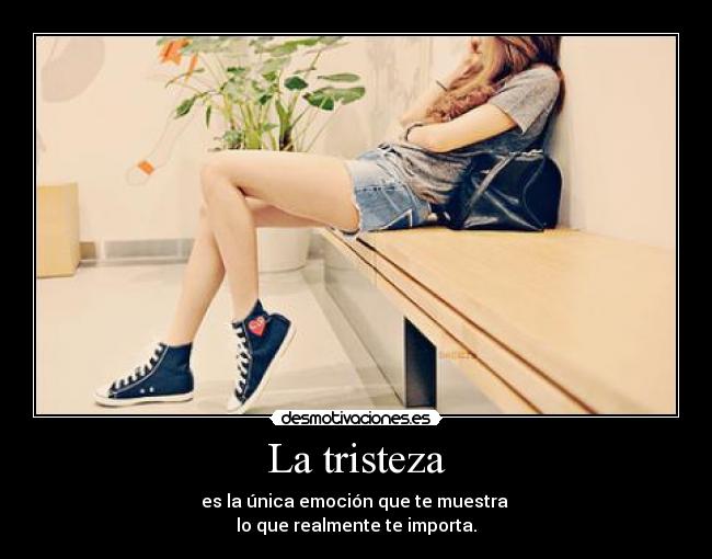 La tristeza - es la única emoción que te muestra
lo que realmente te importa.