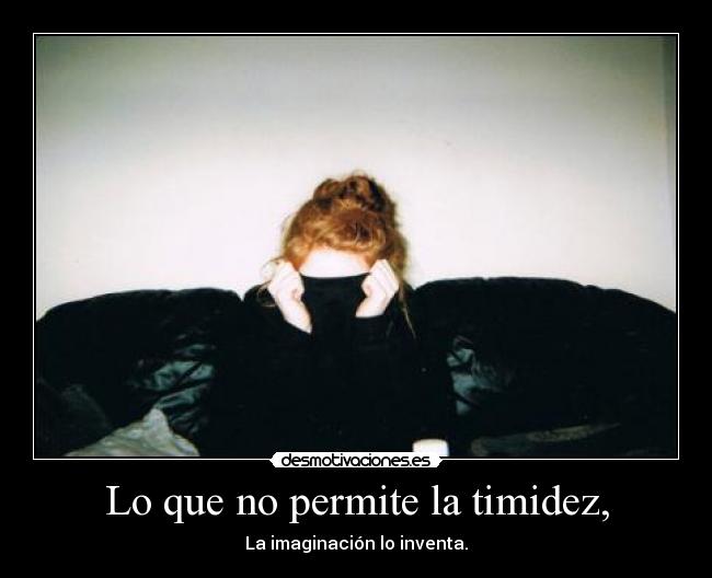 Lo que no permite la timidez, - La imaginación lo inventa.