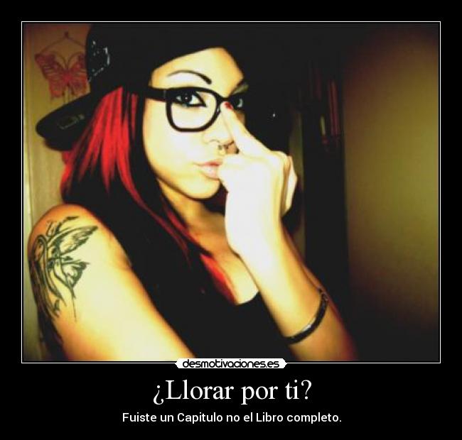 ¿Llorar por ti? - Fuiste un Capitulo no el Libro completo.
