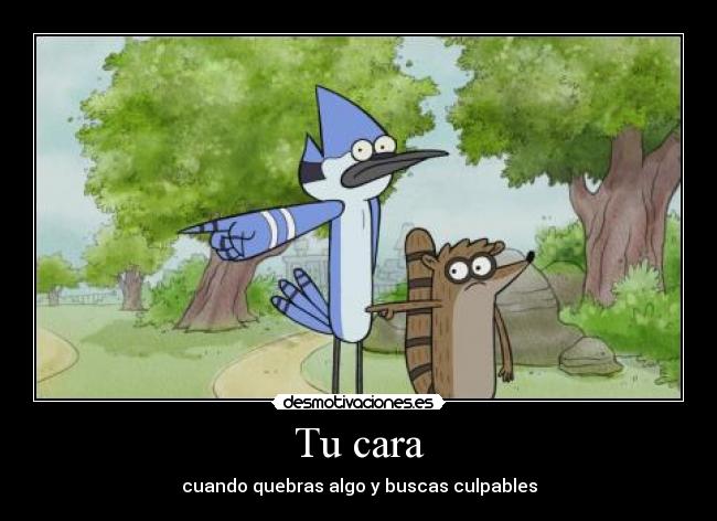 Tu cara - cuando quebras algo y buscas culpables