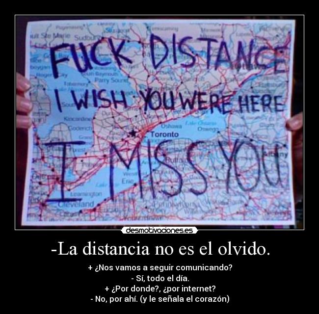 -La distancia no es el olvido. -