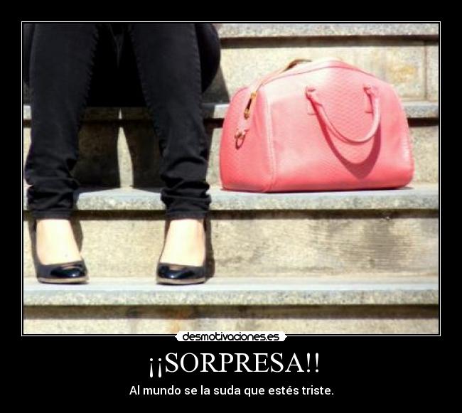 ¡¡SORPRESA!! - Al mundo se la suda que estés triste.