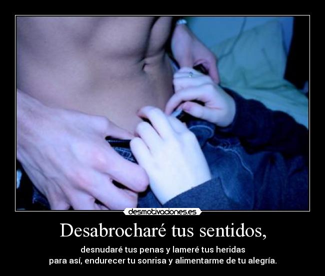 Desabrocharé tus sentidos, -