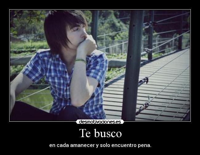 Te busco - en cada amanecer y solo encuentro pena.