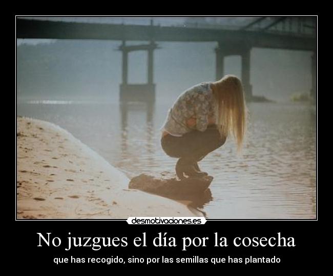 No juzgues el día por la cosecha -