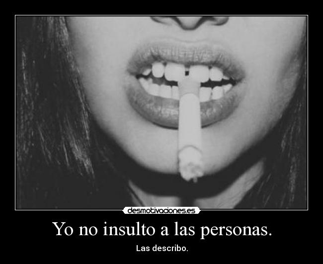Yo no insulto a las personas. - Las describo.
