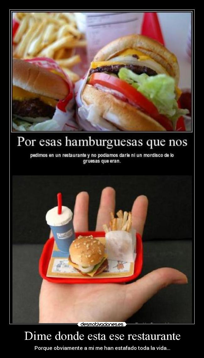 carteles hamburguesa desmotivaciones