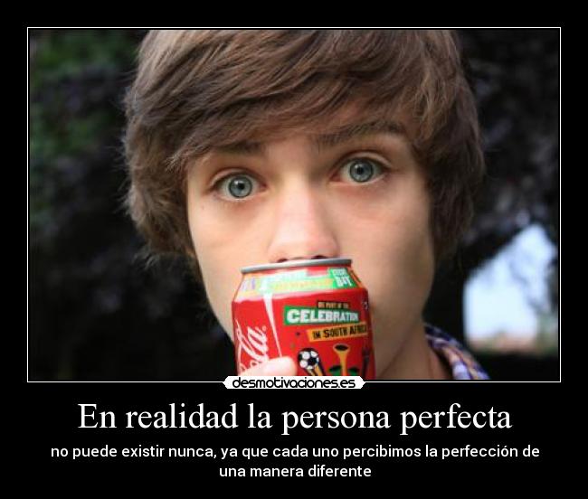 En realidad la persona perfecta - no puede existir nunca, ya que cada uno percibimos la perfección de
una manera diferente