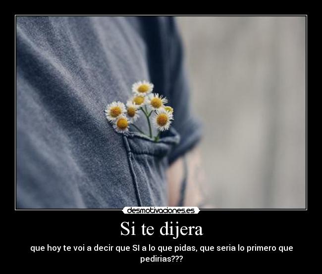Si te dijera - que hoy te voi a decir que SI a lo que pidas, que seria lo primero que pedirias???