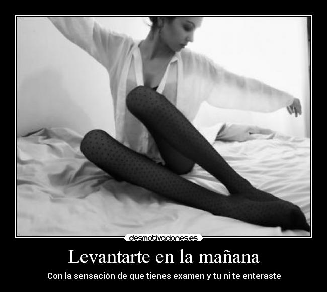Levantarte en la mañana - Con la sensación de que tienes examen y tu ni te enteraste