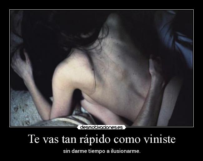 Te vas tan rápido como viniste -