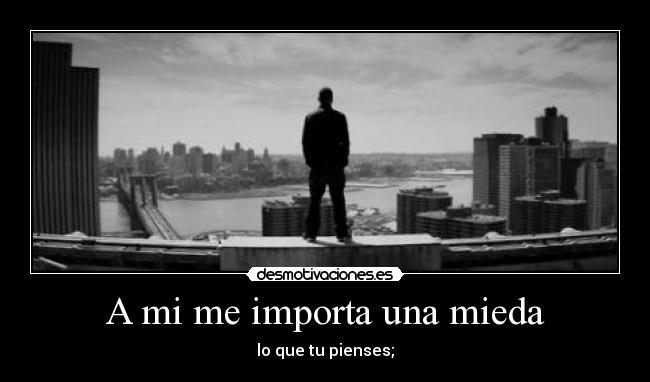 A mi me importa una mieda - lo que tu pienses;