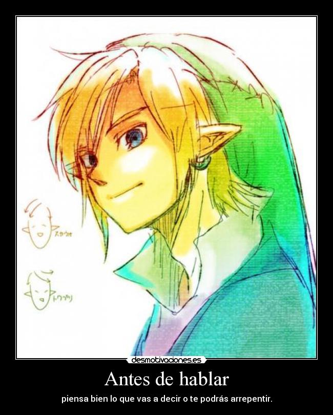 carteles link thelegendofzelda antes hablar desmotivaciones