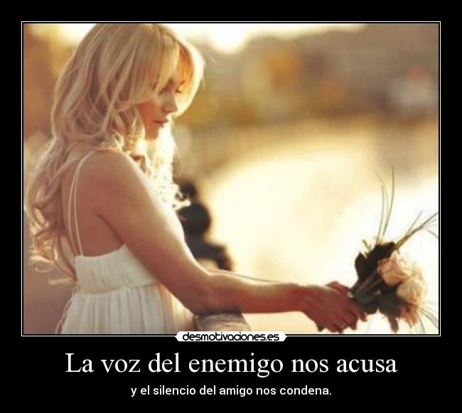 carteles enemigo voz del enemigo nos acusa silencio del amigo nos condena desmotivaciones