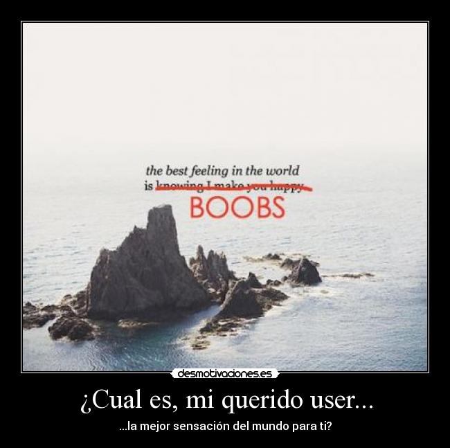 ¿Cual es, mi querido user... - ...la mejor sensación del mundo para ti?