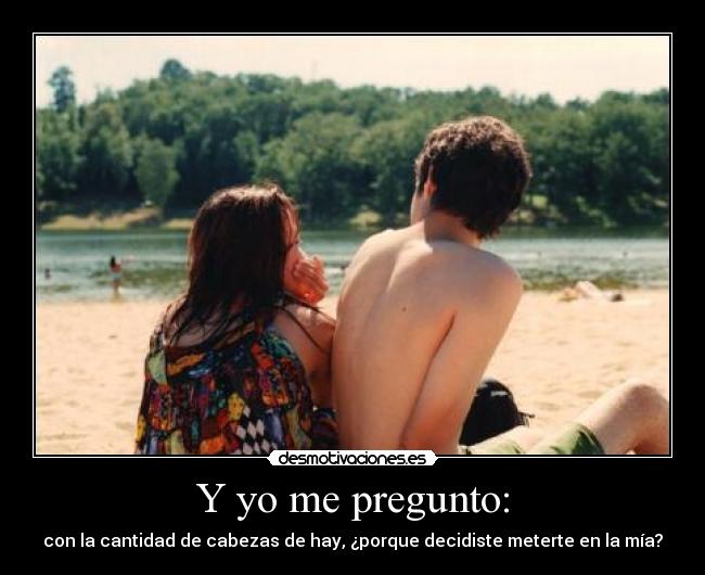 Y yo me pregunto: - con la cantidad de cabezas de hay, ¿porque decidiste meterte en la mía?