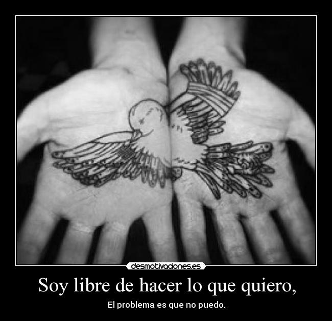 Soy libre de hacer lo que quiero, - El problema es que no puedo.