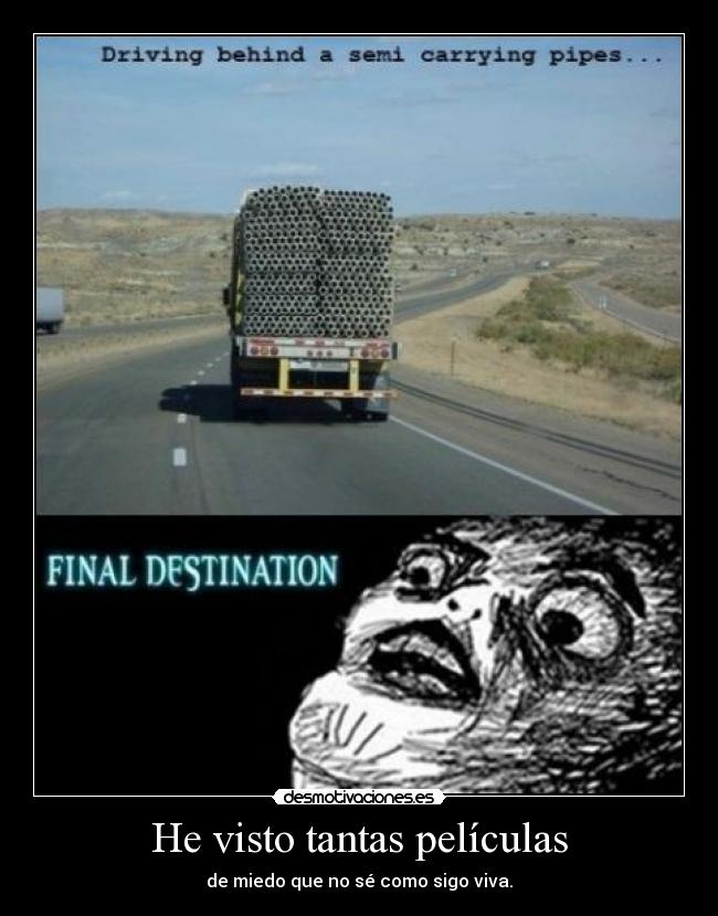 He visto tantas películas - de miedo que no sé como sigo viva.