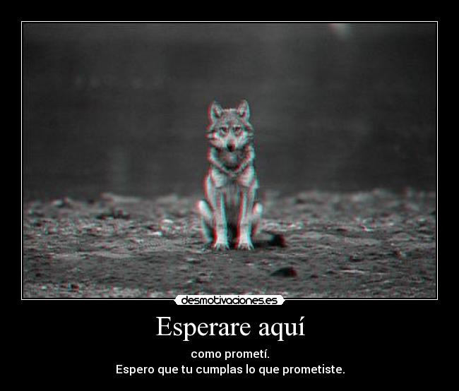 Esperare aquí - como prometí.
Espero que tu cumplas lo que prometiste.