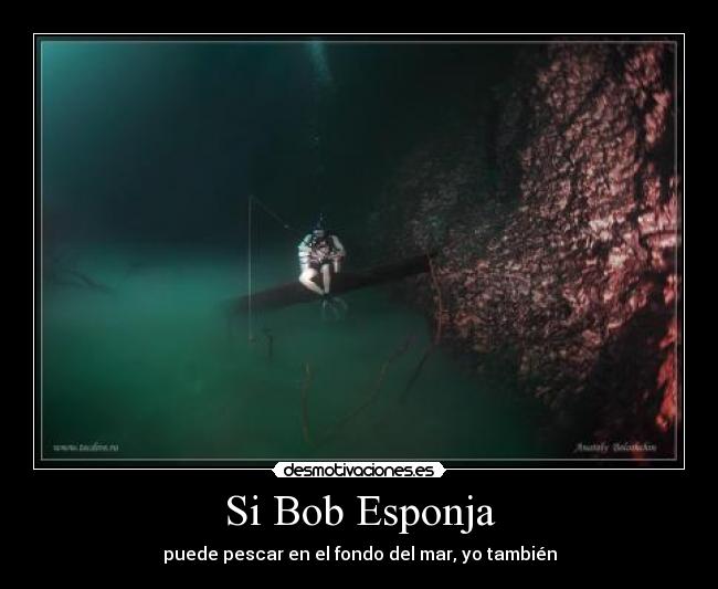 carteles pescar fondo del mar bob esponja desmotivaciones