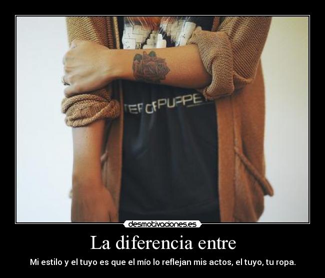 La diferencia entre -